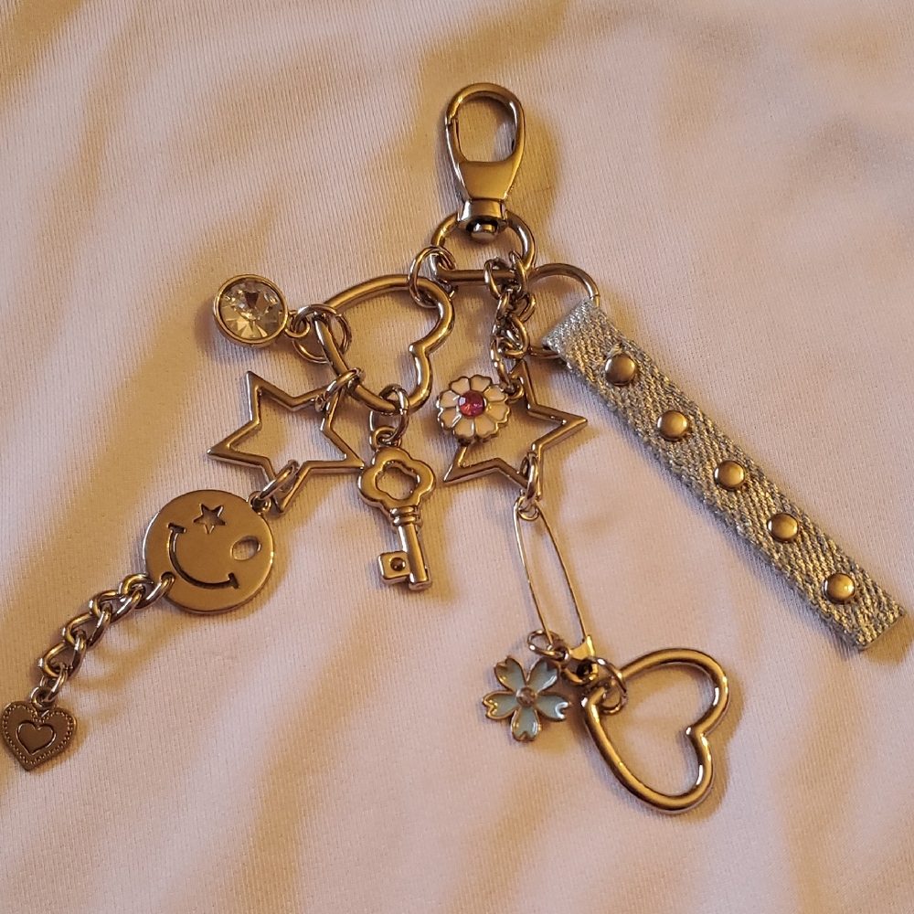 Bag Charms Keychain Silvertone NWNT